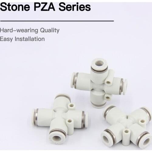 Pneumatic accessories quick connector PU air pipe connector cross four-way connector PZA4 6 8 10 12 quick insertion