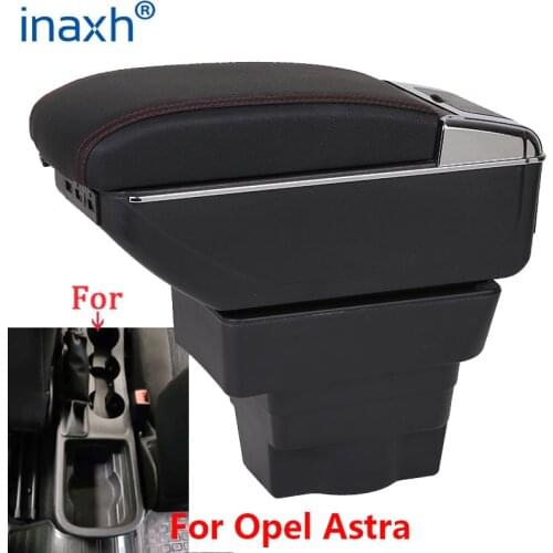 For Opel Astra Armrest Box Retrofit parts For Opel Astra J Car Armrest Center Storage Box Car Accessories USB Easy to install