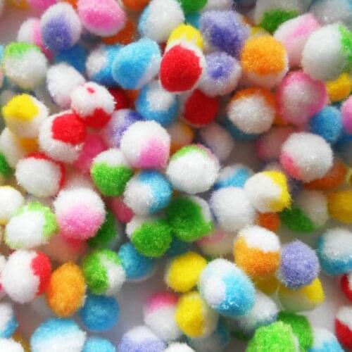 50PCS/LOT2.5cm polychrome pompoms Handmade arts and crafts material Christmas ornament Xmas tree decoration Festival supplies
