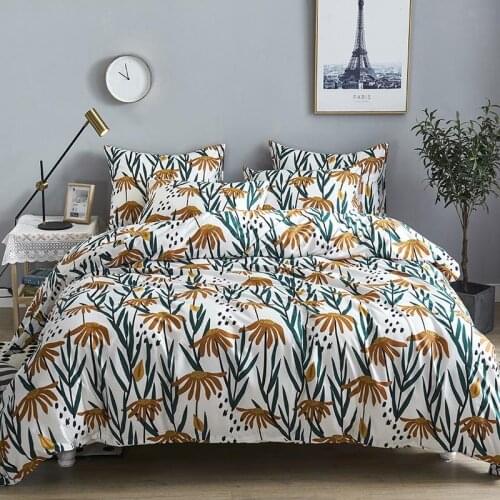 Luxury Egyptian 100% Cotton Flower Printed Bedding Set USA Twin Queen King Size Bright Duvet Cover Set