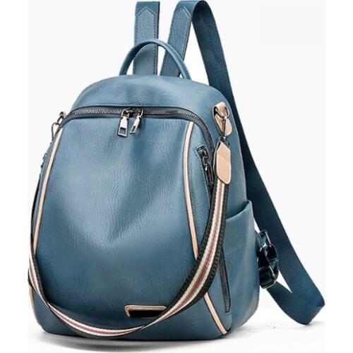 Summer new backpack Korean fashion backpack wear-resistant outdoor travel bag student school bag female student pu backpack