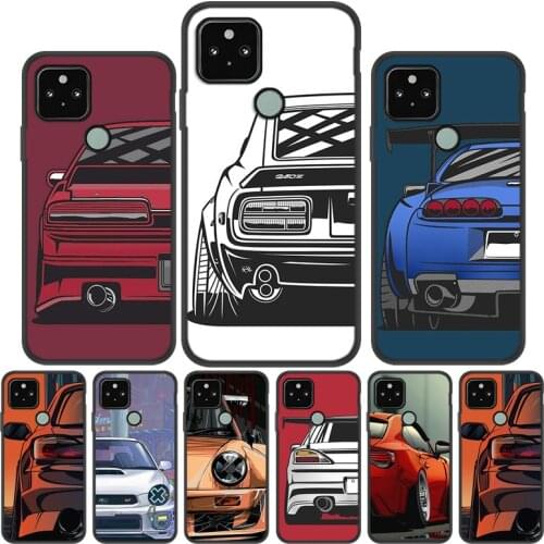 Cartoon Car Tail Light Phone Case For Google Pixel 5 4 3A XL Cases TPU Painted Fundas Google Pixel 5 XL 4G 5G Black Silicone Bag