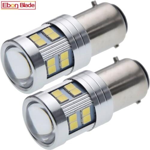 Pair BAX15D LED Bulb 2835 24SMD White Light For Moto Motorcycle Bike Scooter ATV UTV Front Headlight Car Auto Tail Lamp 6V 12V