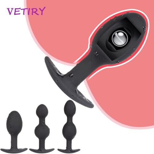 VETIRY Anal Plug Inside Metal Ball Prostate Massager Butt Plug Sex Toys For Women Men Anal Beads Trainer Outside Wear Sex Shop