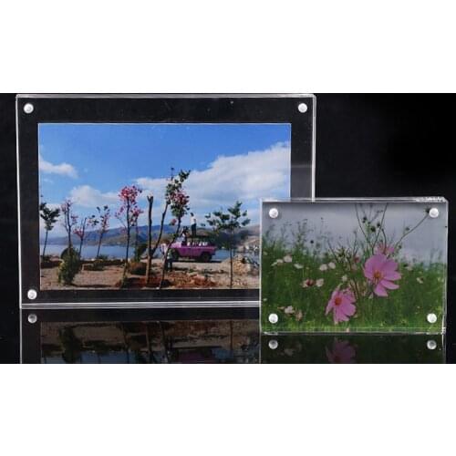 High Quality DIY Acrylic Transparent Photo Frame Rectangle Magnet Picture Frame Frames For Home Decor Birthday Gift Supply