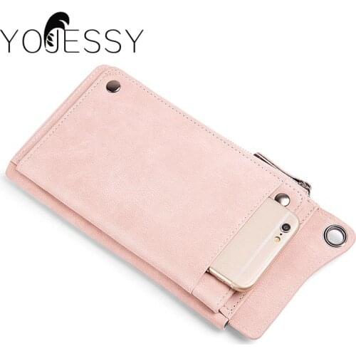 YOJESSY Long Wallet Women Female Phone Wallets Clutch Lady Purse Zipper Phone Pocket Card Holder Wristlet Ladies Purse