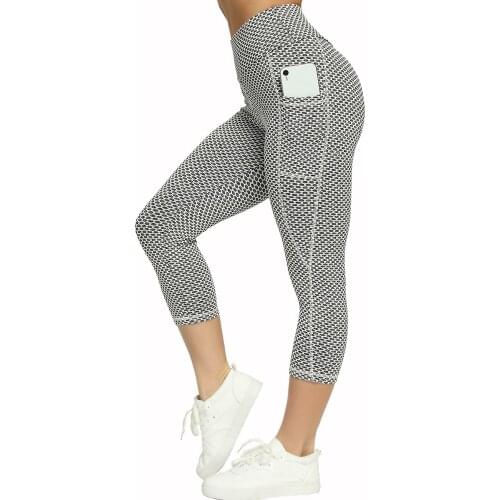 Women Leggings For Fitness Pockets Cellulite Capris Females Cropped Pants Jogging Workout Sport Leggins Push Up Gym Clothing