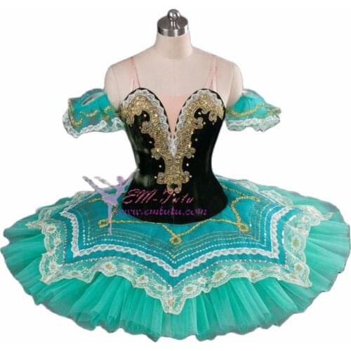 Women Esmeralda green professional ballet tutu pancake platter performance tutus concert competition ballet stage costume