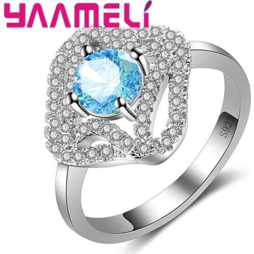 Best Quality Luxurious 925 Sterling Silver Dazzling Cubic Zirconia Rings For Women Femme Wedding Pretty Aneis Jewelry