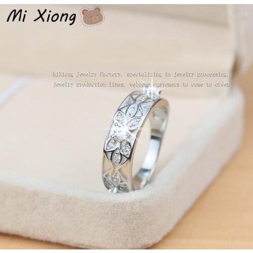 Mi Xiong 925 Sterling Silver Rings Womens Designer Unique Pattern Elegant Charm Wedding Gift Cute Engagement Brand Fine Jewelry