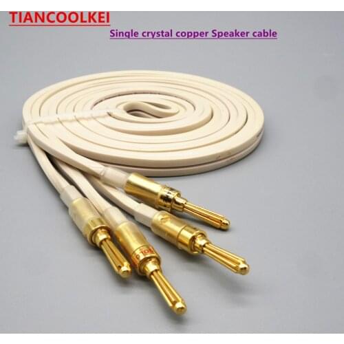 1 pair 2 channels Single crystal copper speaker Audio Line 4mm banana plug power amplifier to connect the speaker cable