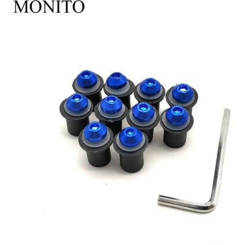 10 X Fairing Wind Screen Screw Bolt Kit Windshield Mounting Nut Wellnut For yamaha yzf r6 FZ 6R FZ1/ABS mt10 r1 r3 r25 fz3 tmax