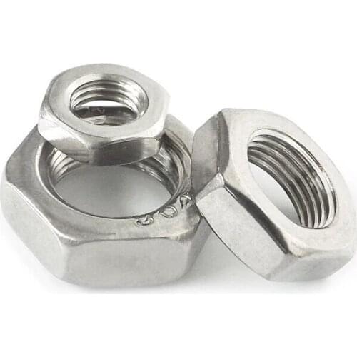 20/50pcs/lot DIN439 GB6172.1 304 Stainless Steel Hex Hexagon Thin Nut Jam Nut for M2.5 M3 M4 M5 M6 M8 M10 M12 M14 M16 screw bolt