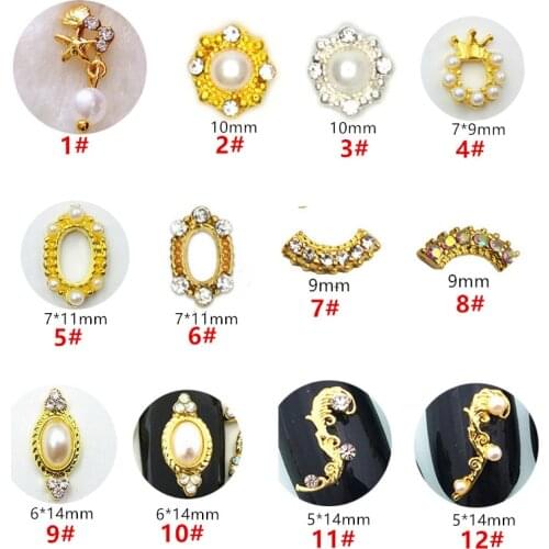 20pcs/pack Korea 3D Nail Art Decorations Alloy Nail Parts Glitter Rhinestone Metal Charm Jewelry Nail Accessories Supplies