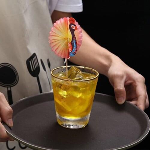 25pcs Peacock Sign Toothpick Flower Sign Party Decoration Cupcake Fruit Cake Toppers Decor Cocktail Bar Decor Random Color