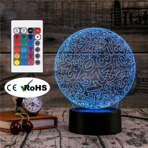 3D Led Novety Lighting Creative Gift Night Light Table Lamp Digital Light Led Home Corridor Hotel Party Atmosphere Lights