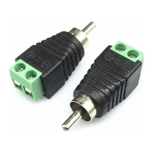 5pcs/lot RCA Connectors Male Plug to Screw Terminal Video AV Adapter Connector