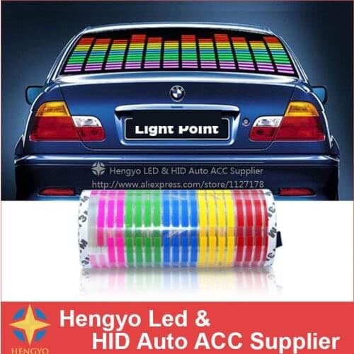 45*11CM Car Music Rhythm Light Flash Car Sticker Music Rhythm LED EL Sheet Light Lamp Sound Music Activated Equalizer Auto