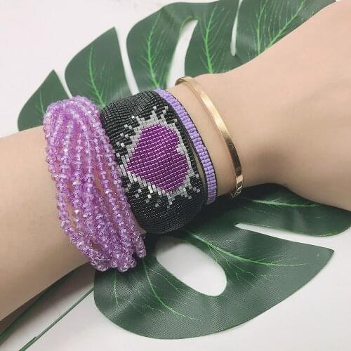 BLUESTAR Trendy Women MIYUKI Bead Bracelet Women Heart Mexican Jewelry Heart Pulseras Handmade Crystal Armband Tassel