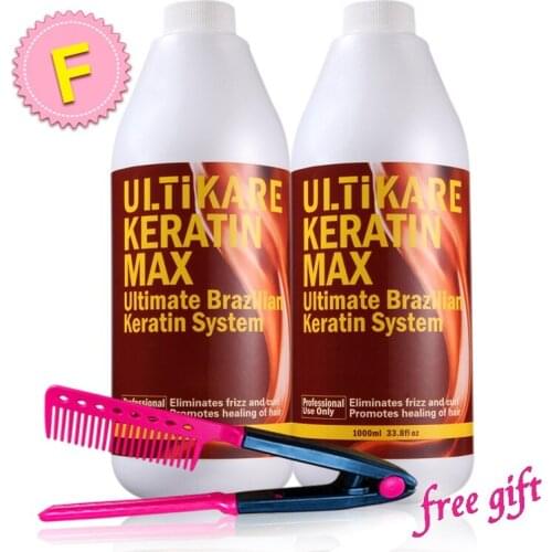 2pcs FREE Formaldehyde Brazilian Keratin Treatment DIY At Home Straightening and Repair Your Hair With Free Gifts