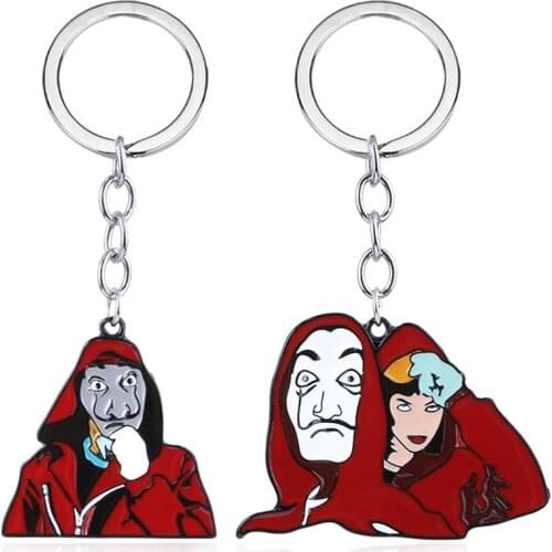 La Casa De Papel Dali Tokio El Profesor Keychain The House of Paper Money Heist Key Chain for Women Men Car Keyring Jewelry