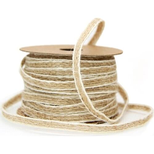 10M Natural Jute Burlap Hessian Ribbon Ornament Lace Trims Tape Rustic Ornament Party Wedding Decor
