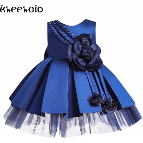 Baby childrens full moon performance dress girls wedding dress one year old princess dress flower girl toddler baby poncho cak