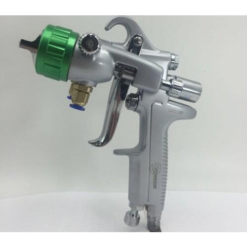 Double Nozzle Spray Gun Pressure Feed Nozzle 1.3mm High Quality Chrome Paint Tool