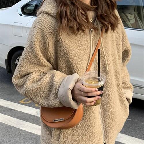 Both Sides Wear Loose Casual Winter Lamb Velvet Jacket Women Age Reduction Hooded Short Thicken Female Cotton Coat