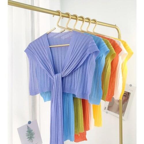 Ice Silk Fake Collar Wrap Shawl Female Blouse Shoulders Detachable False Collar Cape Women Knitted Scarf Neck Guard Scarves