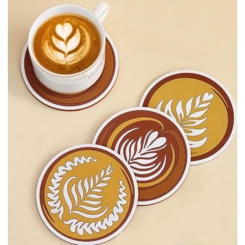 Creative Jacquard Coffee Pad Anti Scalding Heat Insulation Cup Coaster Thickened Round Anti-skid Tea Cup Milk Mug Table Mat