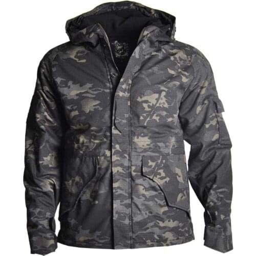 HAN WILD Outdoor Jackets Hiking Jacket Men Fleece Camouflage Hunting Clothes Men Tactical Military Uniform Windproof Windbreaker