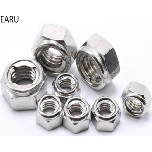 M3 M4 M5 M6 M8 M10 M12 M14 M16 M20 304 stainless steel metal Self-locking Hex Nuts Locknut Slip Lock Nut