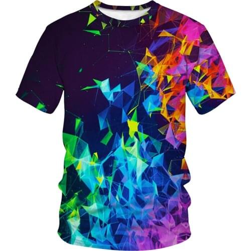 2021 Summer Short-sleeved Mans T-shirt Fashion Brand 3D Printed Fluorescent Reflective T-shirt Oversized T-shirt