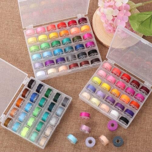 12/25/36/72PCs Colorful Sewing Thread Set with Bobbins Sewing Machine Spools Case Sewing Tool DIY Craft Sewing Accessories