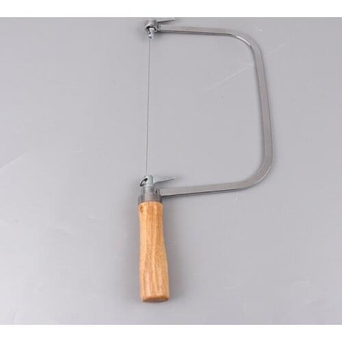 1 PC Soap Kits Soap Loaf Wooden Stainless Steel String Cutter Saw Cutting Knife With 2 Strings For Soap Candle Wax Making