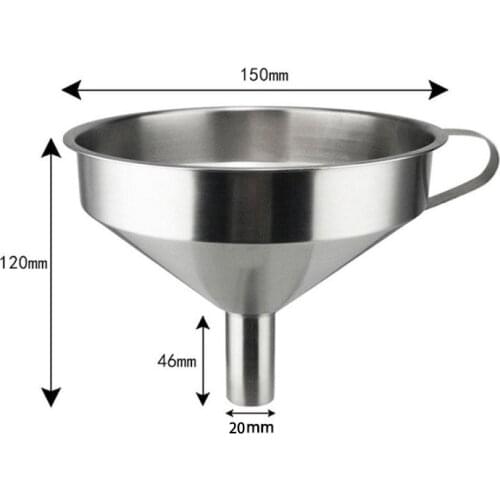 Stainless Steel Canning Funnel Wide Mouth Jar Funnel W/ Handle Kitchen Tool Oil
