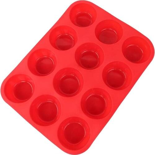 Newly Silicone Muffin Cupcake Baking Pan Non Stick Microwave Mold Tray for Kitchen FIF66