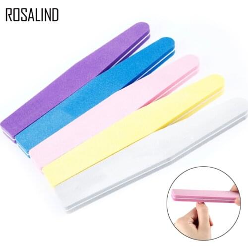 ROSALIND 1PCS Nail File Buffer Buffing Slim lozenge Sponges for Acrylic Nails Tools for Manicure NaiL Art Sawing Nail