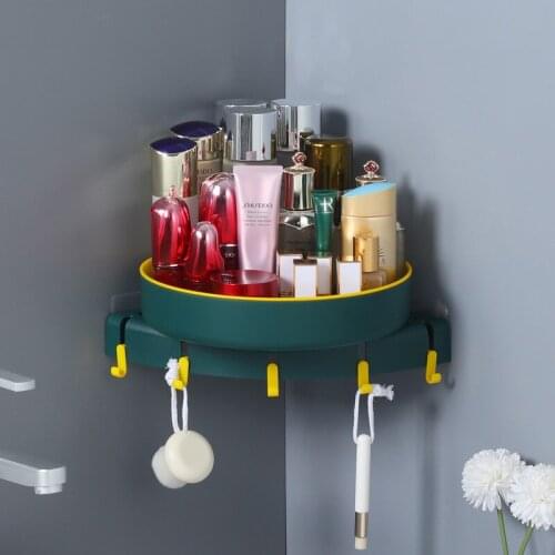 Bathroom Shelf Toilet Vanity Triangle Towel Organizer Storage Rack Wall-mounted Shampoo Holder Bathroom Accessories Rotatable