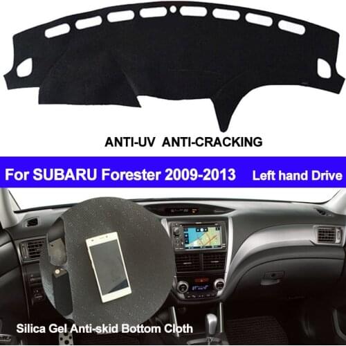 TAIJS Car Dashboard Cover Silicone Non-Slip Dash Mat ANti-UV Carpet Sun Shade For Subaru Forester 2009 2010 2011 2012 2013