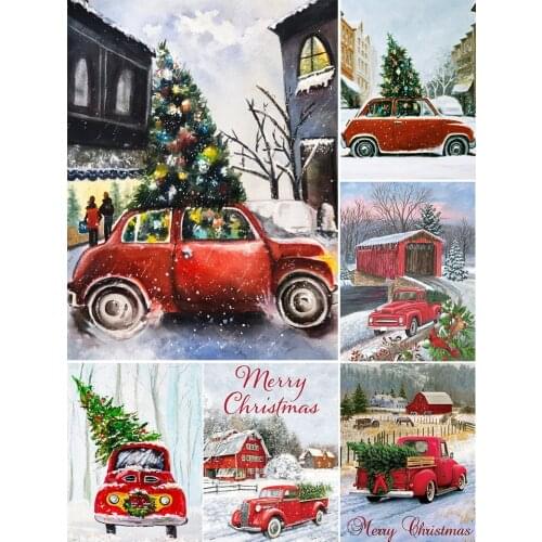 Sale 5D DIY Diamond Painting Christmas Tree Car Gift Cross Stitch Kit Full Drill Square Embroidery Mosaic Winter Art Picture