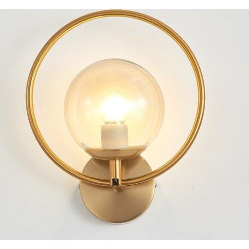 Modern Led Wall Lamp Nordic Glass Ring lighting Sconce Living Bedroom Bedside Restaurant Kitchen Dining Indoor Luminaire Lights