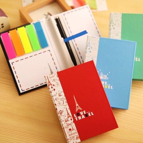 Travel Journals/Pocket Notebook, Hard Cover, With Sticky Notes And Pen