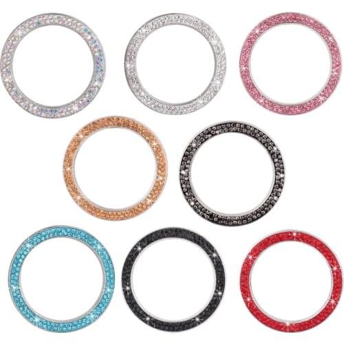 Car Bling Ring for Auto Engine Start Stop Diamond Rhinestone Rings Stickers,Bedazzled Car Accessories