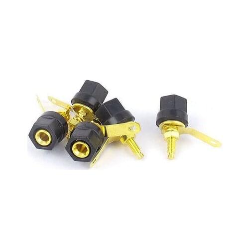 5 Pcs Black Shell Speaker Amplifier 6mm Banana Plug Socket Binding Post