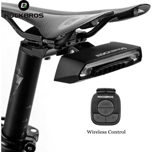 ROCKBROS USB Rechargeable Bike Light LED Warning Rear Lights Bicycle Light Cycling Smart Wireless Remote Control Turn Signal