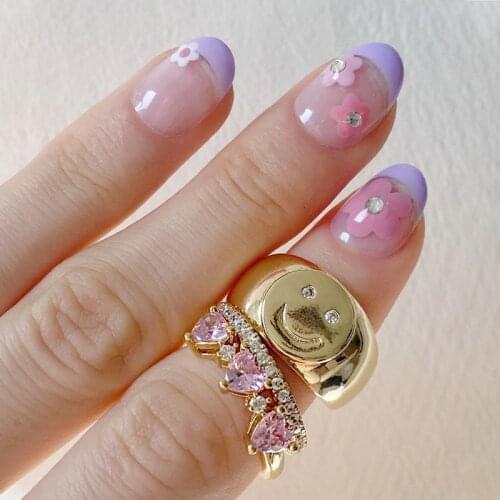 Y2K Jewelry Metal Smiley Rings For Women Fashion Punk Vintage Goth Rings Charms 90s Aesthetic New Gifts Wholesale 2021