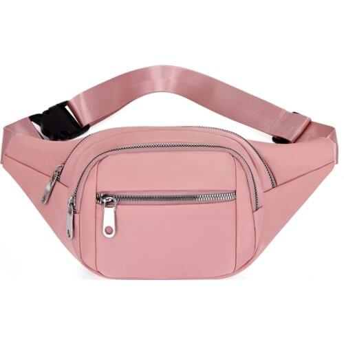 Women Nylon Waist Bag pack Purse Casual Large Phone Belt Bag Pouch Travel Phone Fanny Banana Bag Hip Pockets