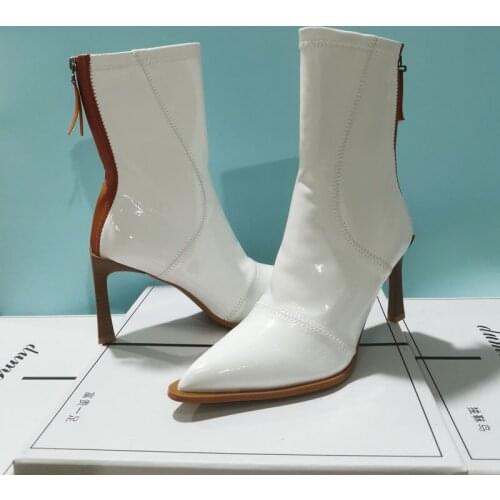 New Ankle Boots For Women Back Zipper Winter Shoes Women Stiletto High Heels Pointed Toed botas femininas Fashion botas de mujer